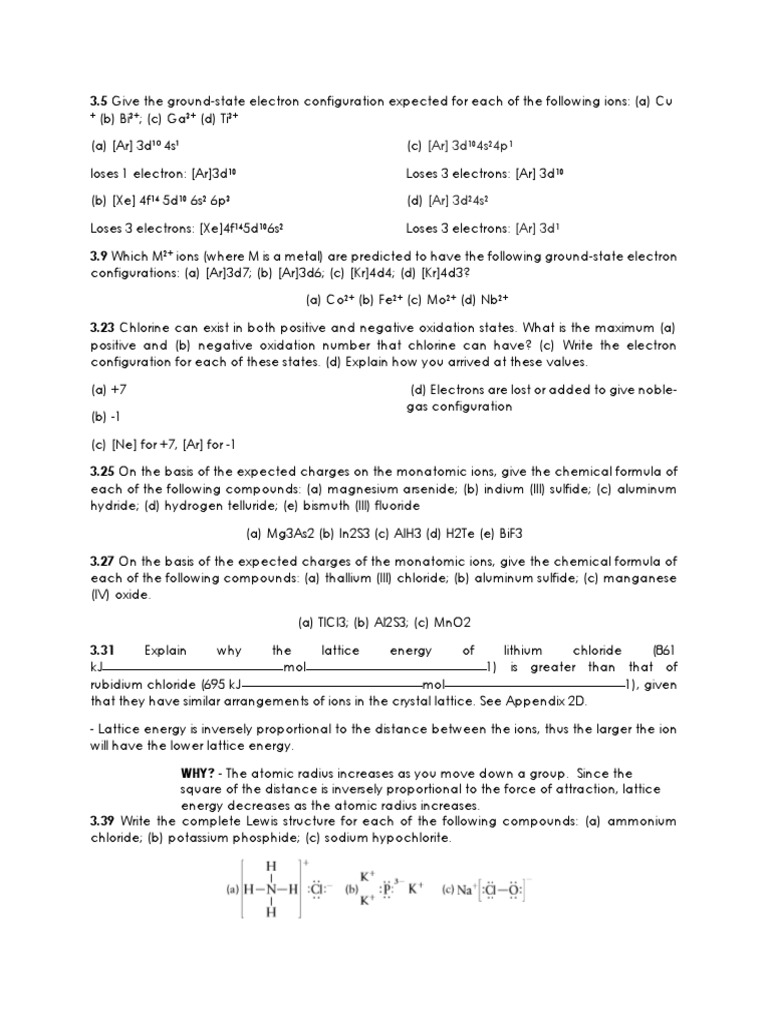 Chm100 Chapter3 Problem Sets