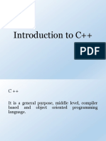 Introduction To C++