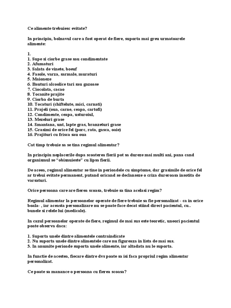 Ce Alimente Trebuiesc Evitate