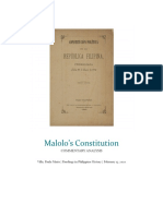 Malolo's Constitution: The First Important Filipino Document