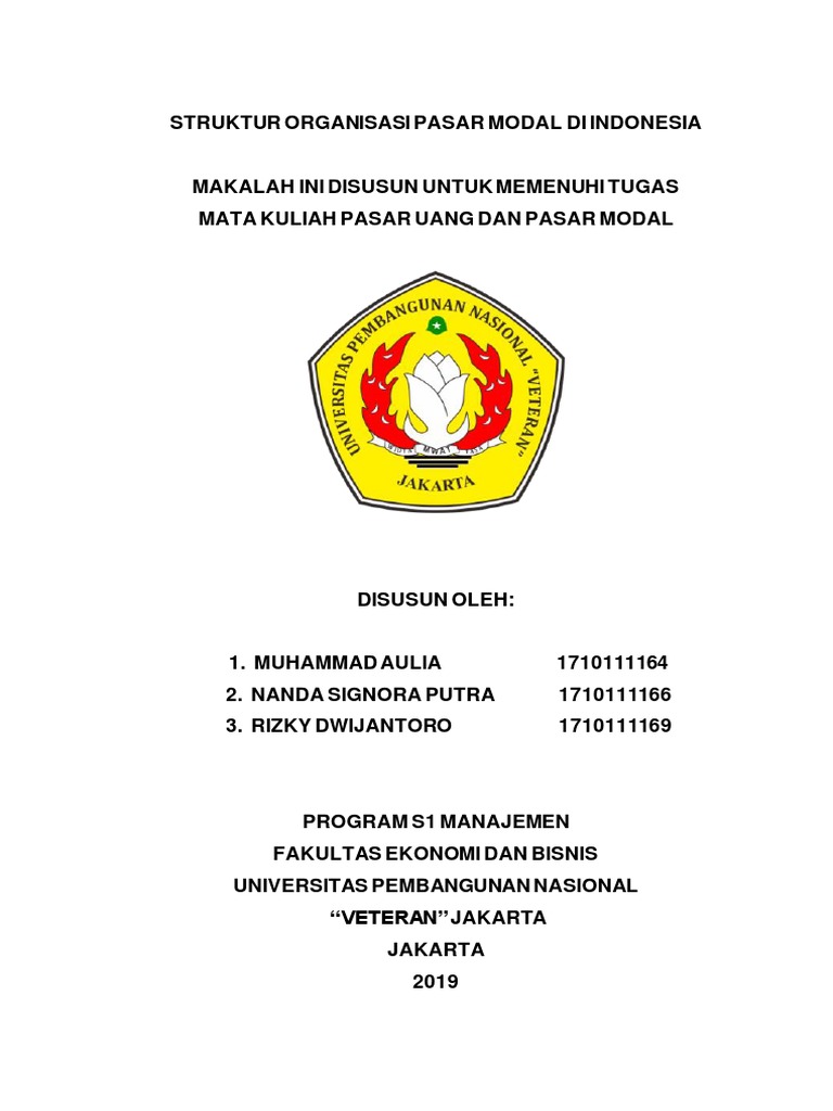 Struktur Organisasi Pasar Modal Di Indonesia Pdf Pdf