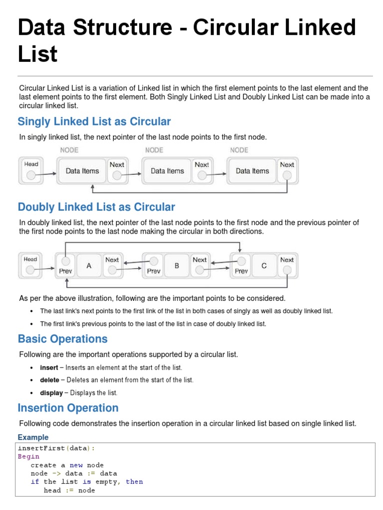 Circular Linked List Data Structure | PDF