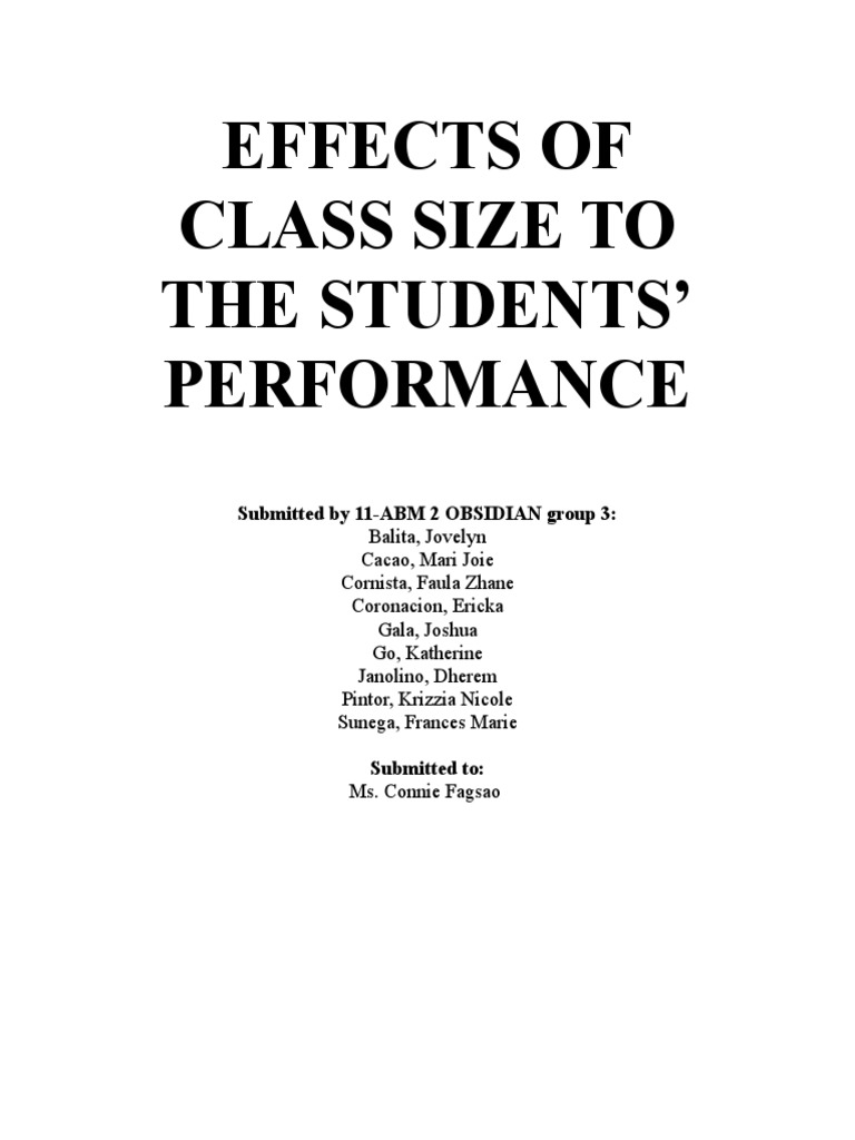 Impact of Class Size on Student Performance | PDF
