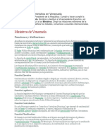 Funciones de Los Ministros en Venezuela