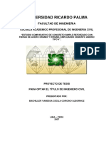 Estudio Comparativo de Concreto Simple y Reforzado con Fibras de Acero Dramix y Wirand, empleando cemento Andino Tipo V VANNESA CORCINO