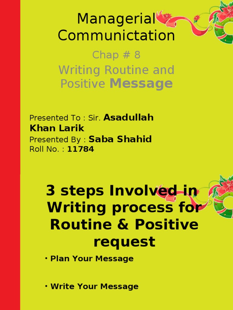 Managerial Communictation: Writing Routine and Positive | PDF | Business