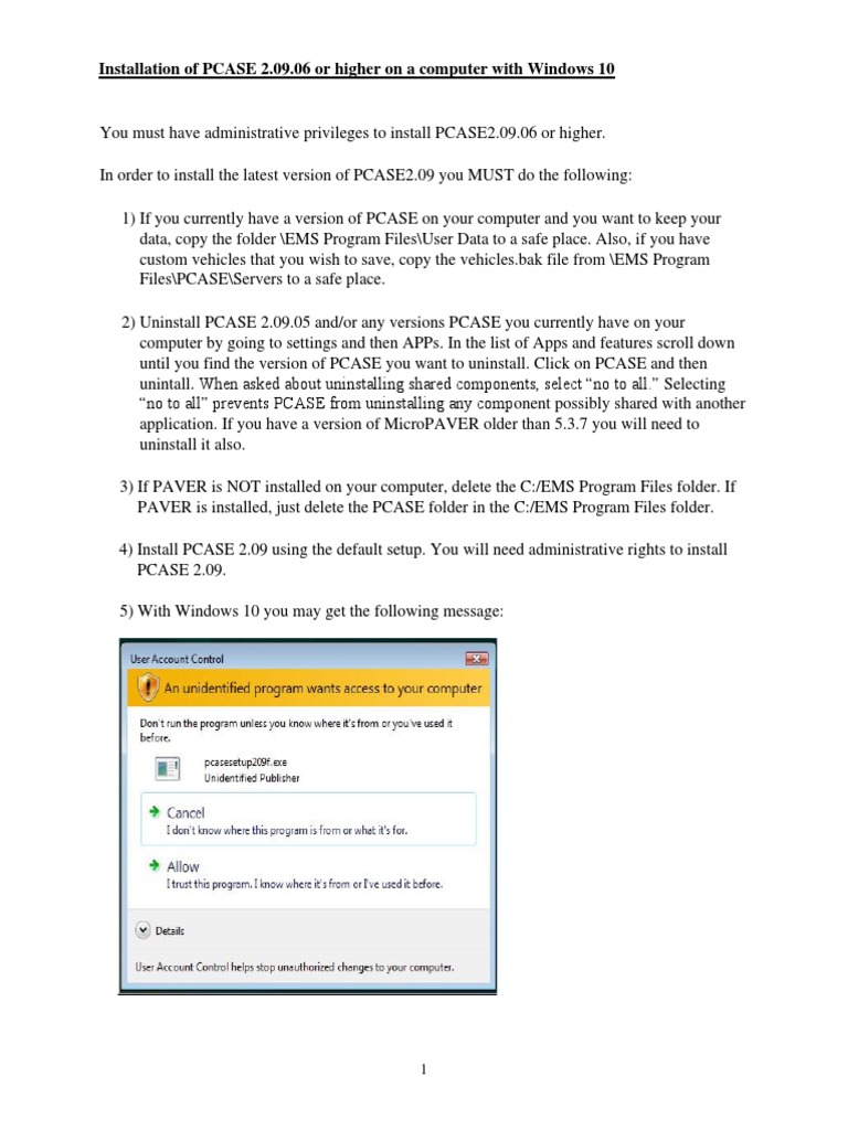 Installing PCASE 2.09 on Windows 10 | PDF | Business