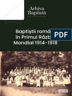 Revista Arhiva Baptista Nr II. Baptiștii romani în Primul Război Mondial 1914-1918