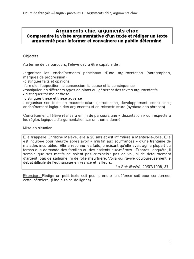 Argumentation : enjeux et techniques | PDF