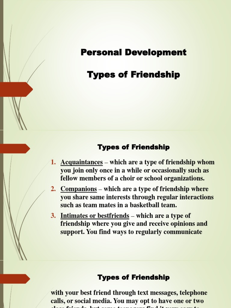 Types of Friendships Explained | PDF | Lifestyle