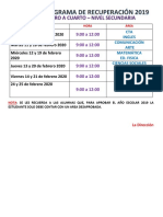 CRONOGRAMA DE RECUPERACION 2019 1°a 4°