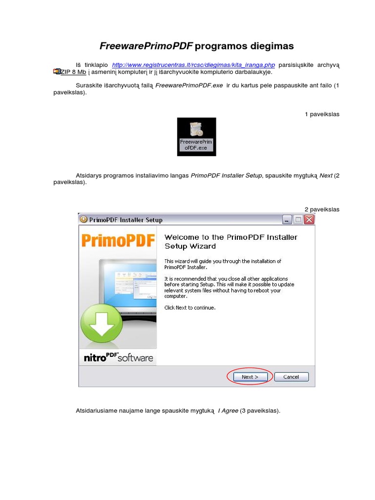 PrimoPDF Diegimas | PDF