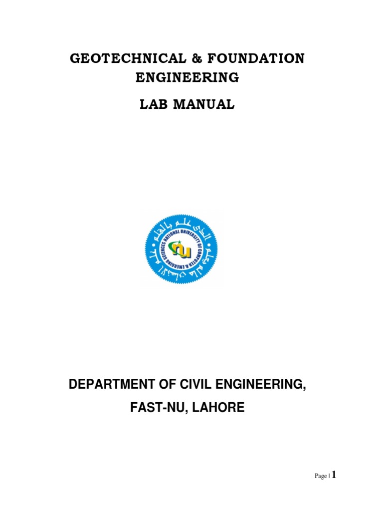 Geotechnical & Foundation Engineering Lab Manual PDF PDF