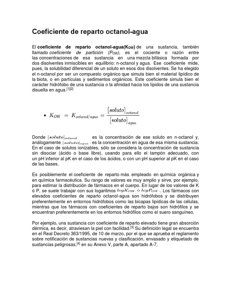 Coeficiente de Reparto Octanol PDF