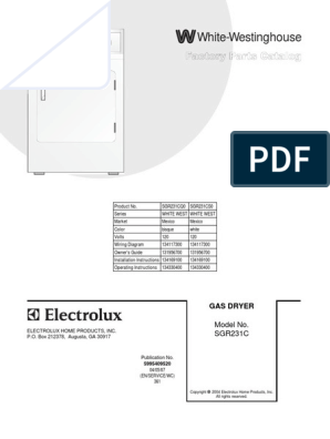 Secadora Westinghouse - Despiece | PDF