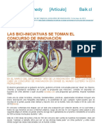 Articulo: Las Bici Iniciativas Se Toman Concurso de Innovación