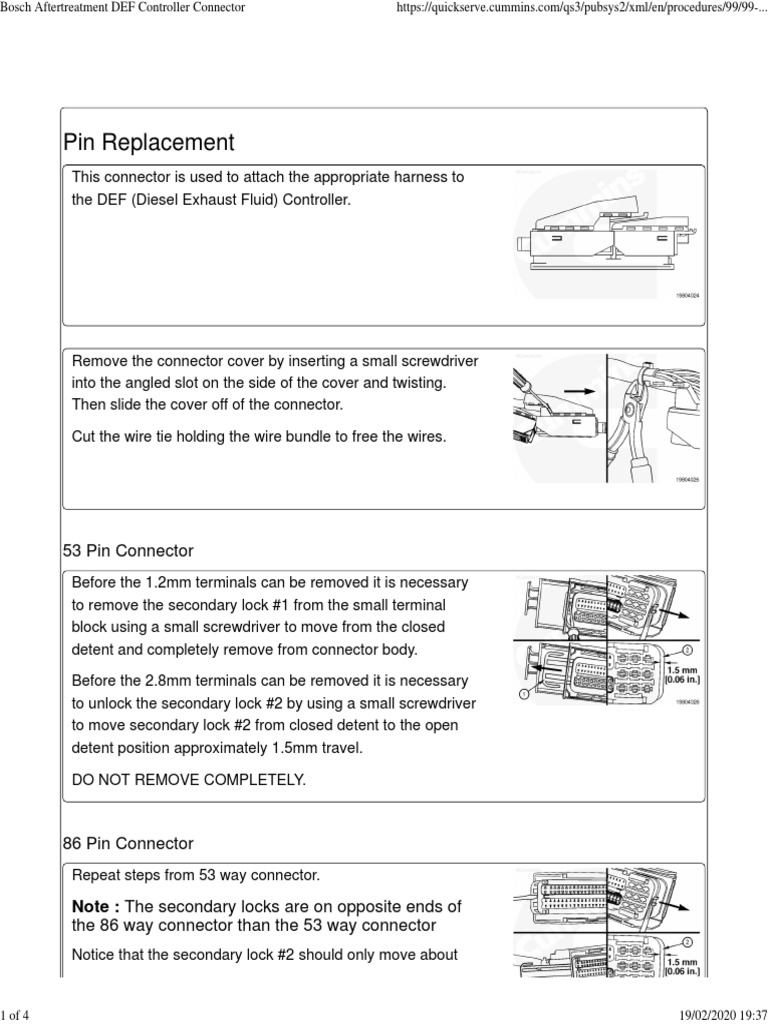 Bosch Aftertreatment DEF Controller Connector PDF