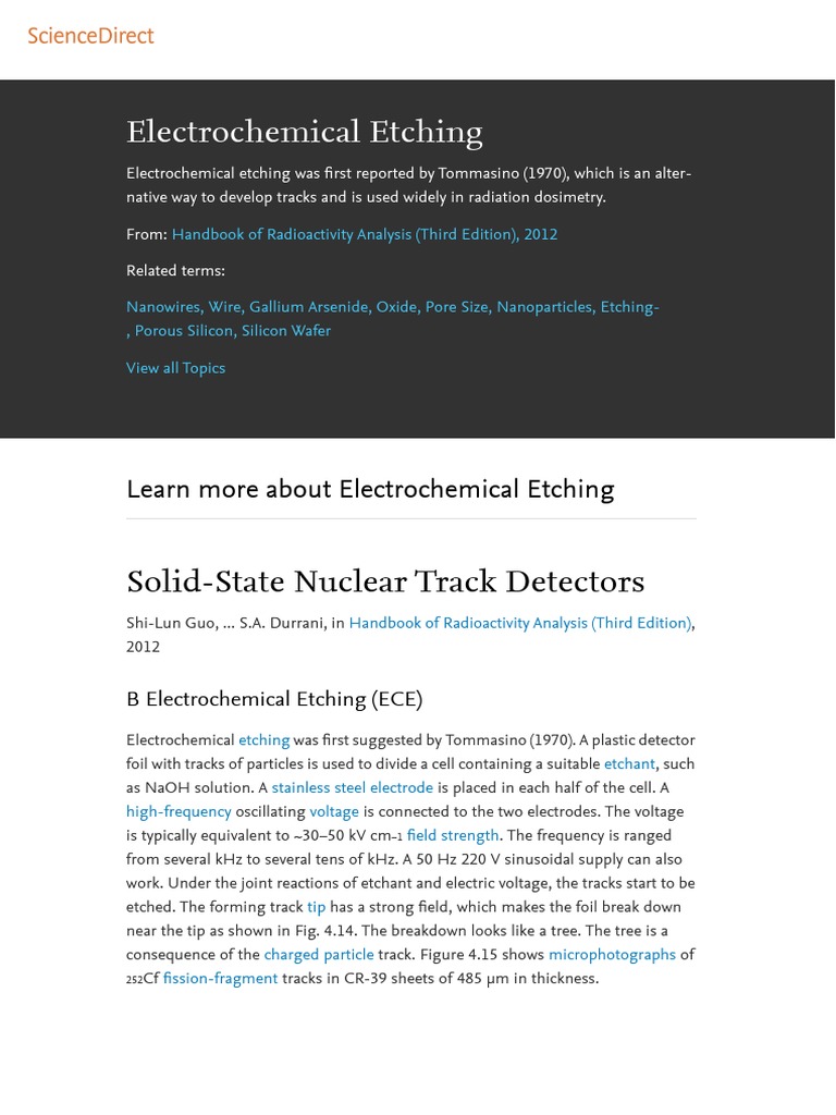 Electrochemical Etching PDF PDF Nanoparticle Silicon