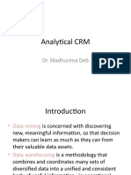 Analytical CRM: Dr. Madhurima Deb