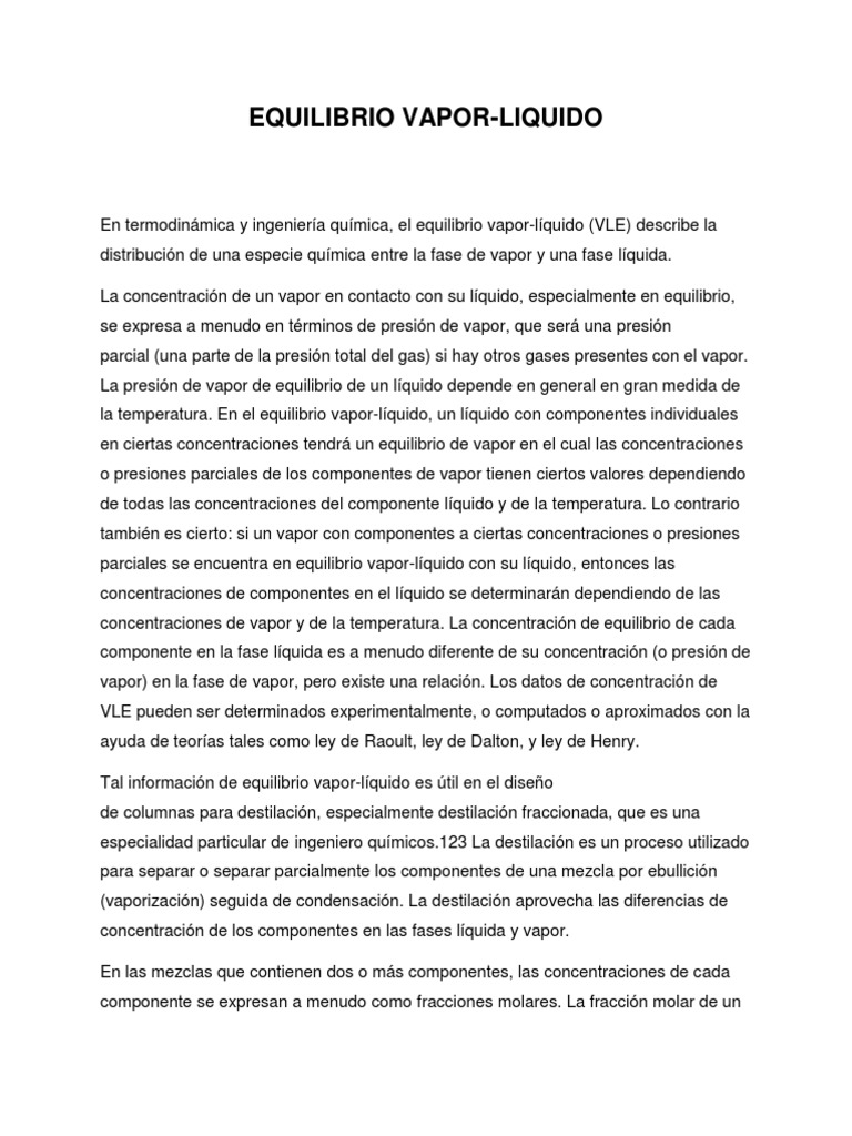 Equilibrio Vapor Liquido PDF