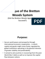 A Critique of The Bretton Woods System Other Important Economic Organization