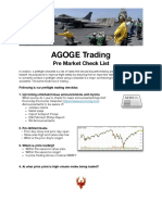 AGOGE - Trading - Pre-Market Check List