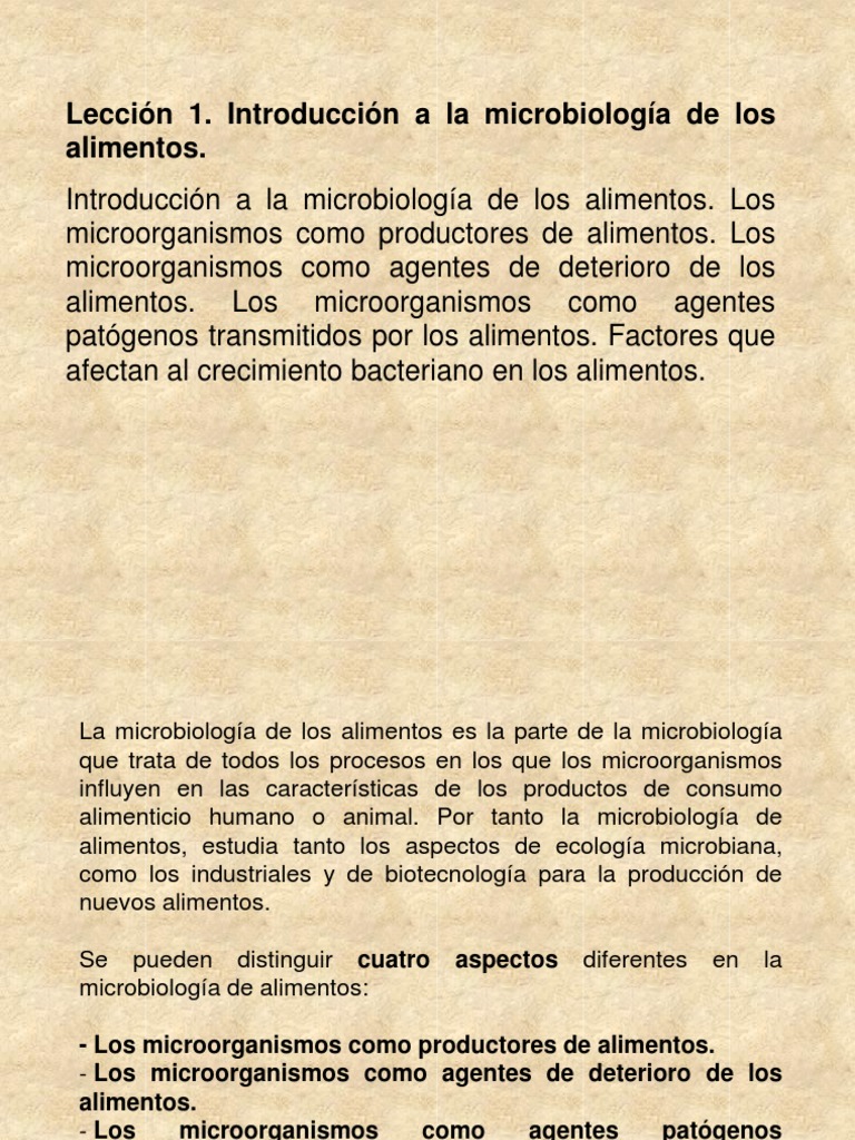 Microbiologia de Los Alimentos | PDF | Microorganismo | Alimentos