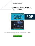 Essentials of Nuclear Chemistry by HJ Arnikar