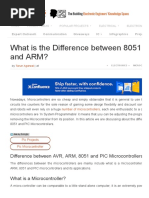 Difference Between AVR, ARM, 8051 and PIC Microcontrollers