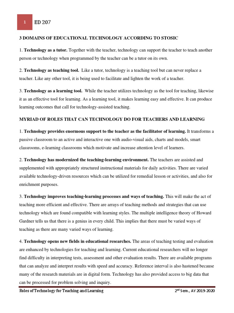 Technology's Role in Education | PDF | Critical Thinking | Learning