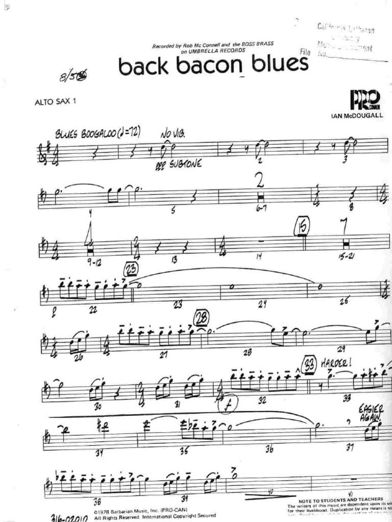 Back Bacon Blues 13 Horns FULL Big Band Rob McConnell and The Boss