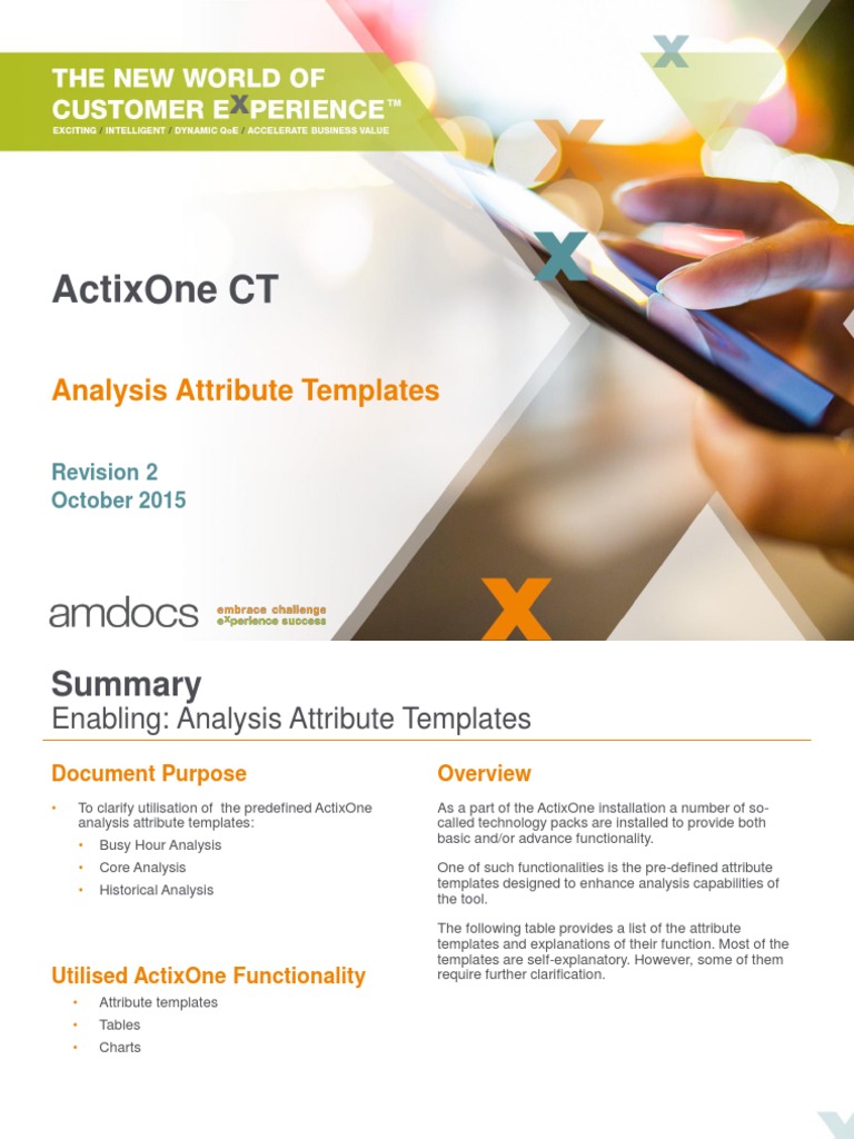 ActixOne Core Analysis Attribute Templates v2 | PDF