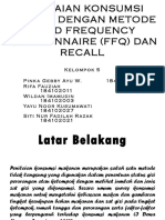 Penilaian Konsumsi Pangan Dengan Metode Food Frequency Quistionnaire