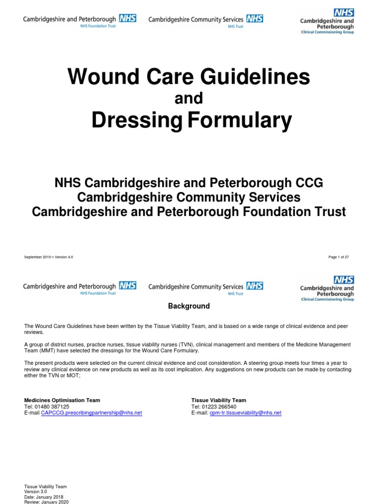 Wound Care Formulary Guidelines September 2019 PDF