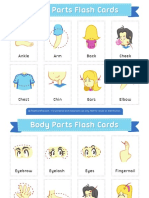 Body Parts Flash Cards 2x3 PDF