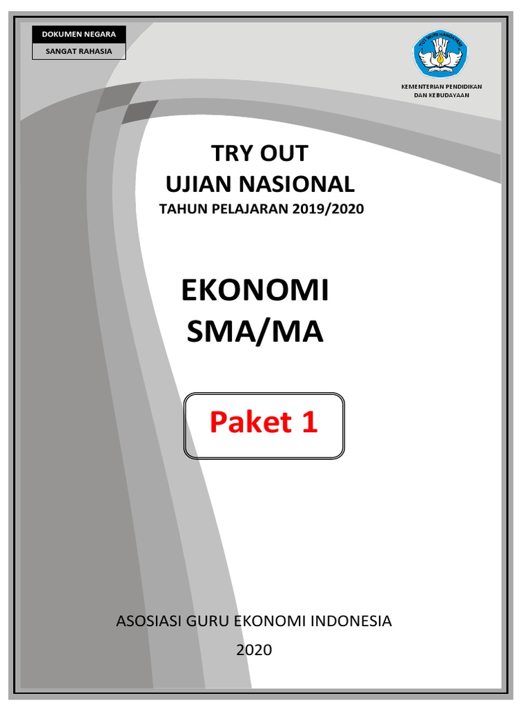 NASKAH SOAL TRYOUT UN PAKET 1 + Kunci | PDF | Bisnis