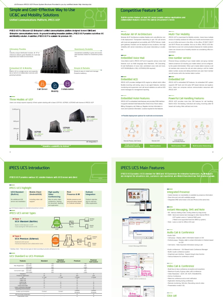 iPECS UCP: Scalable UC Solutions | PDF