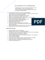 Algunas Sugerencias para El Cuidado de La Voz en La Actividad Docente