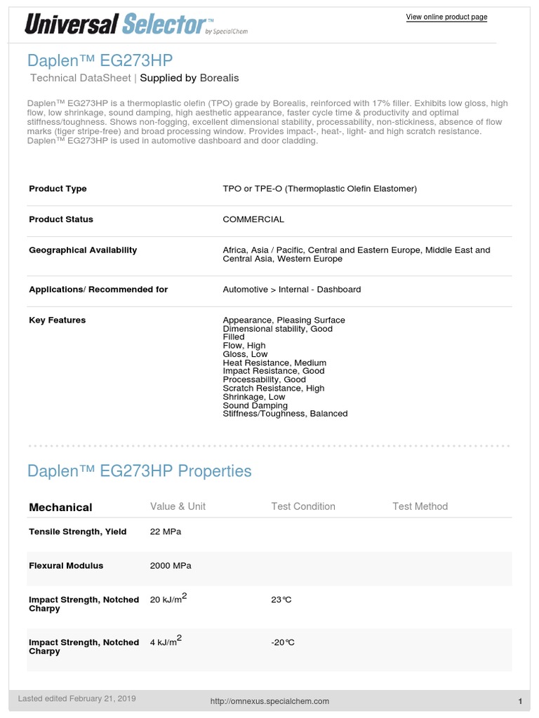 Daplen™ EG273HP - Borealis PDF | PDF