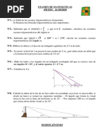 2020 Examen Trigonometría 4º Eso B