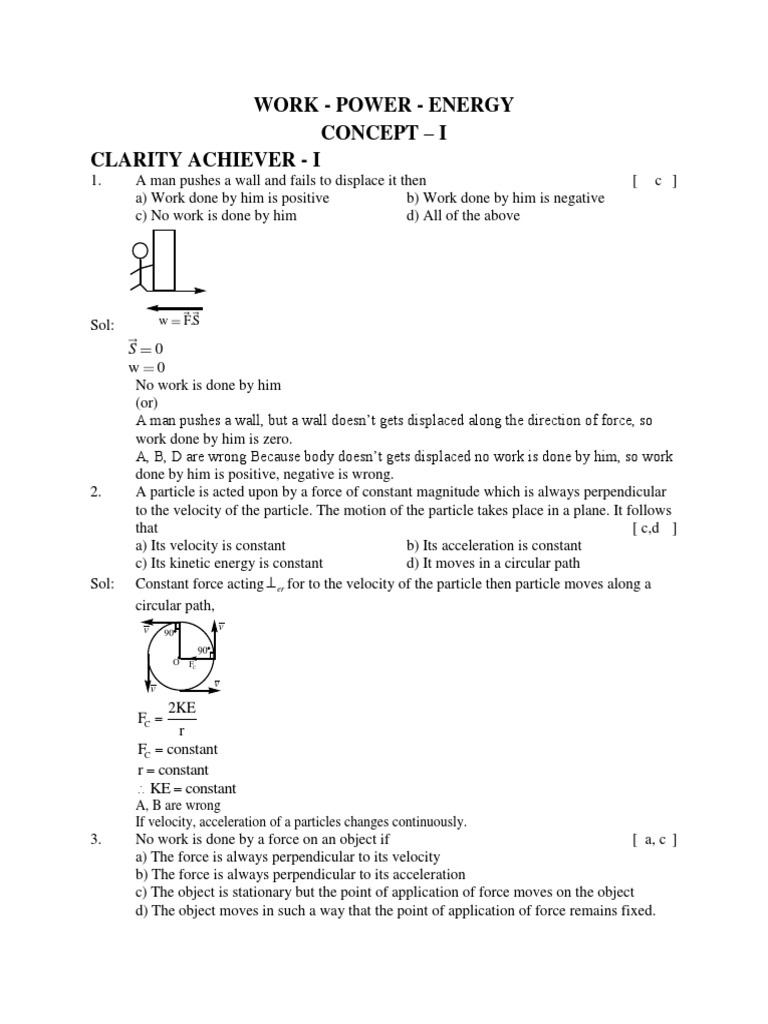 C3 Physics W.P.E Concept I To 4 | PDF