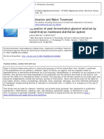 Bastrzyk and Marek Gryta, 2013 - Separation of Post-Fermentation Glycerol Solution by Nanofiltration Membrane Distillation System