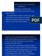 SEJARAH DAN KEGUNAAN RISET OPERASI Riset Operasi