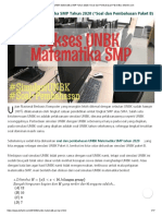 Simulasi UNBK Matematika SMP Tahun 2020 (Soal Paket B)
