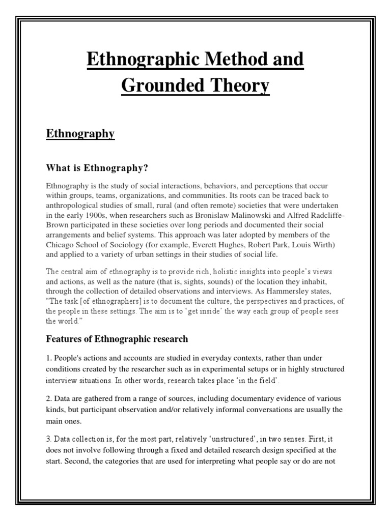 Grounded Theory And Ethnography Pdf