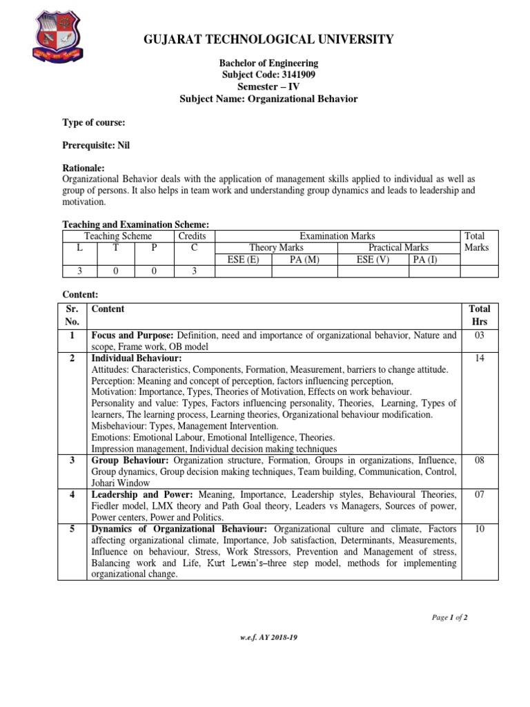 Ob Pdf Download Free Pdf Organizational Behavior Leadership