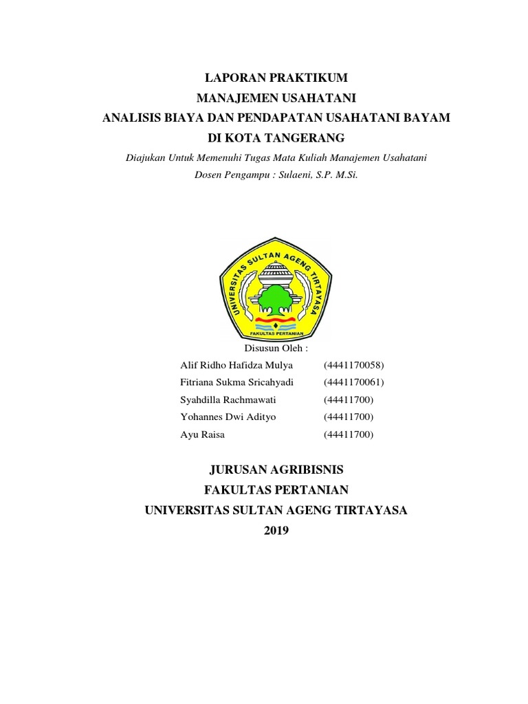 Laporan Praktikum Manajemen Usahatani Docx