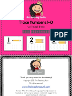 Number Tracing Worksheets Horizontal Pages PDF