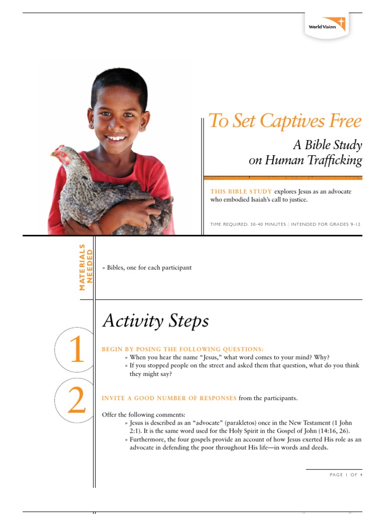 To Set Captives Free A Bible Study On Human Trafficking
