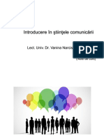 Introducere in Stiintele Comunicarii Vanina Botezatu Note de Curs PDF
